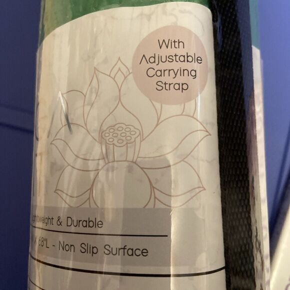 Yoga Lightweight Mat Non-Slip With Carry Strap 24”x 68”plus Yoga And Pilates DVD - Picture 8 of 9